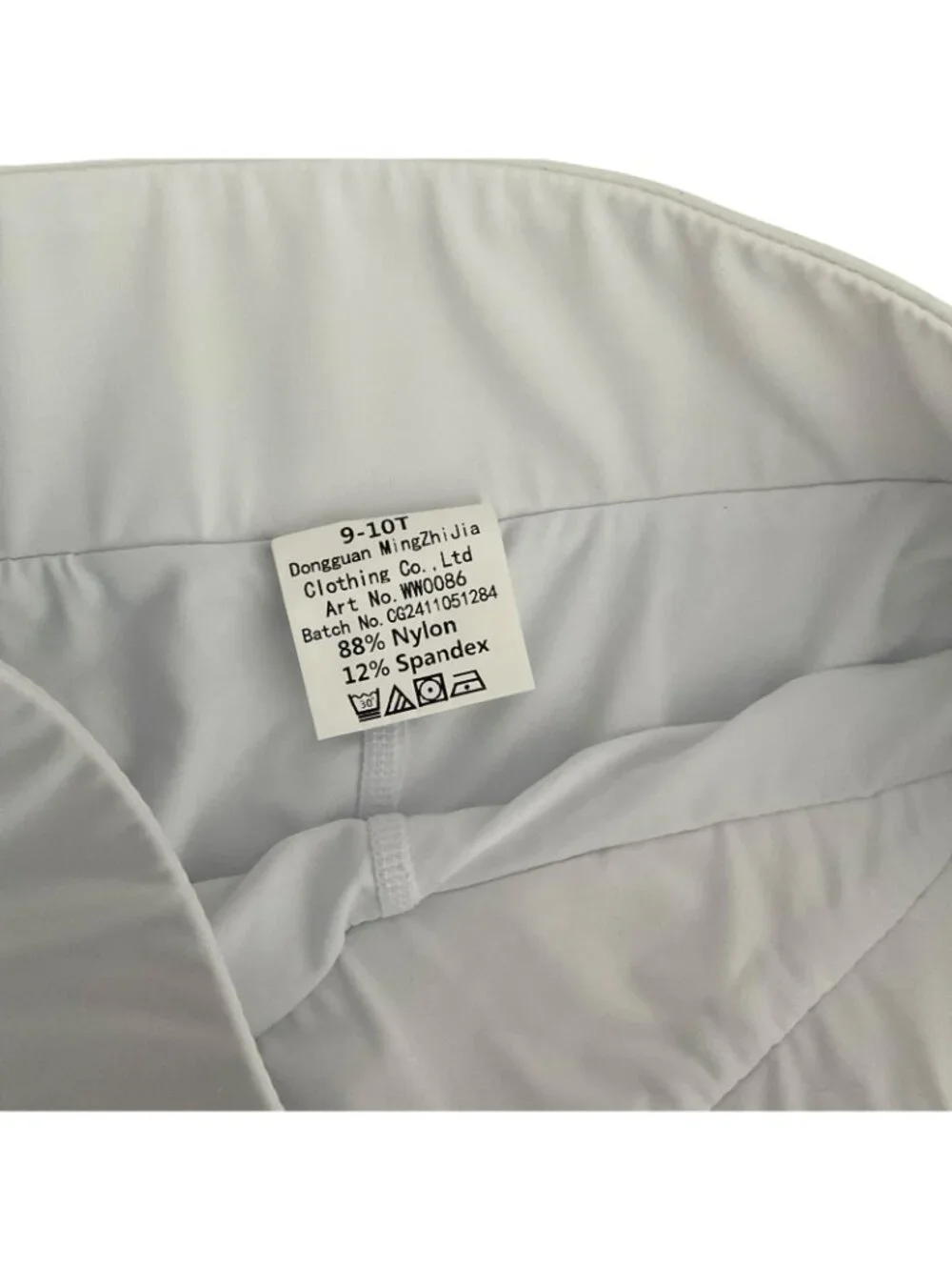 Girls Tennis Skort White Crossover High Waisted Medium, Size 9-10 T Pockets